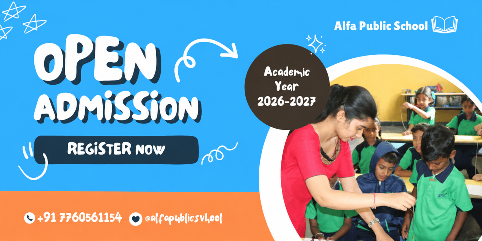 Admissions Open 2026-2027 at Alfa Public School in Yelahanka